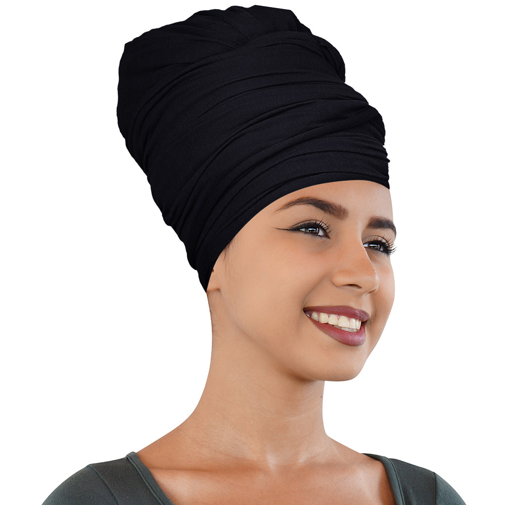 Black And Teal Blue Extra Long 70 Headwraps - 2 Pcs Available Online
