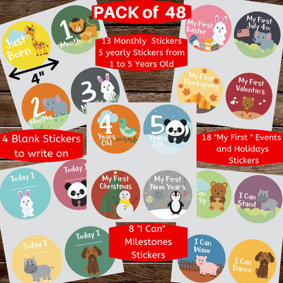 Baby Memory Scrapbook with 48 Pack Stickers