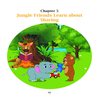 Jungle Friends: 5-Minute Stories about Friendship, Kindness and Sharing. Hardcover Children Illustrated Book - Laura Baby and Company