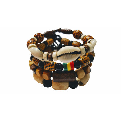 4 Pcs Multi Layer African Bead Bracelets