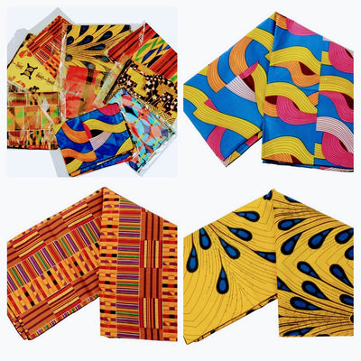 Mix of 4 Pcs of KENTE Extra Long 72"×22" Headwraps ANKARA Dashiki African Print Head Wraps/Scarfs for Women Multicolor Headwrap Tie Hat Ethnic Tribal - Laura Baby and Company