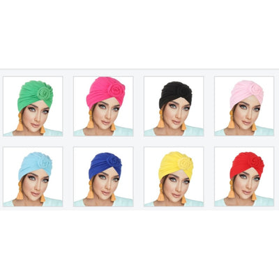 Rose Flower Knot Women Beanie Cap