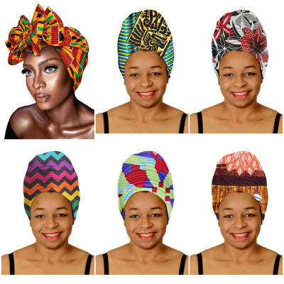 ANKARA Extra Long 72"×22" Headwraps ANKARA Dashiki African Print Head Wraps/Scarfs for Women Multicolor Headwrap Tie Hat- Ethnic Tribal - Laura Baby and Company