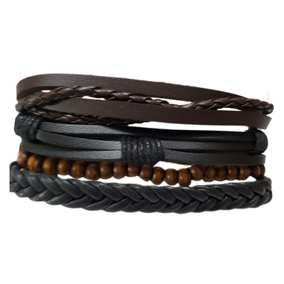 24 Pcs Woven Leather Cuff Bracelet