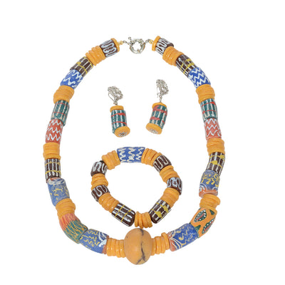 Handmade African Trade Beads Jewelry Set