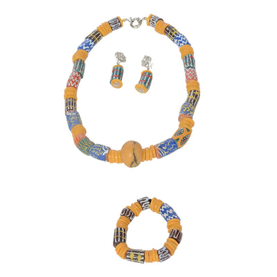 Handmade African Trade Beads Jewelry Set