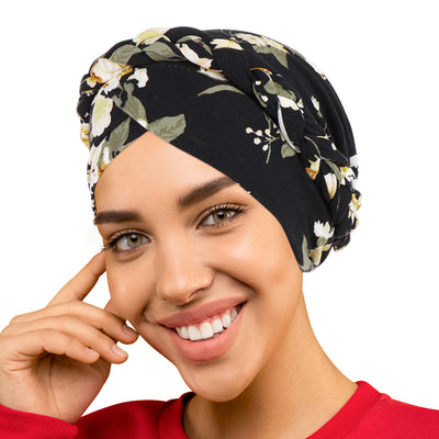 Floral Printed PRE-TIED Women Beanie Cap