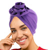 PRE-TIED Women Headwrap Turban with Rose Flower Knot | Pre-Tied Bonnet Beanie Cap | Stretch Jersey Lightweight Breathable Wraps | Headbands | Bandana - Laura Baby and Company