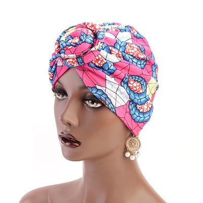 PRE-TIED African Women Knot Beanie Cap-3 Pack