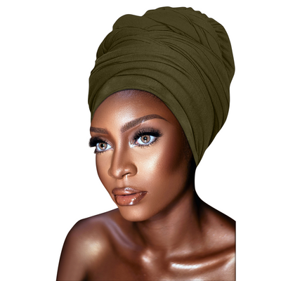 18 Colors Available - Novarena Extra Long 70" Headwraps | Kente Cloth Cotton and Stretch Jersey Solid Colors Knit Wraps Scarf Turbans Ties | Lightweight Breathable Head Wraps | Headbands